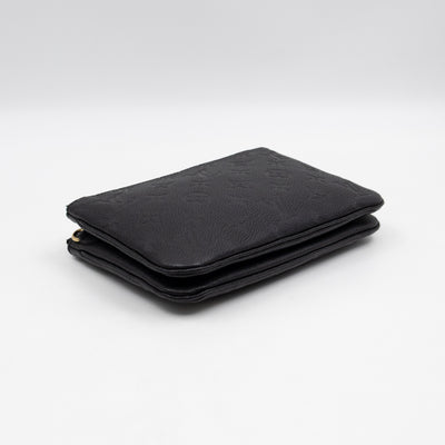 Double Zip Pochette Black Monogram Empreinte