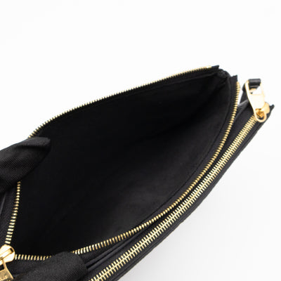 Double Zip Pochette Black Monogram Empreinte
