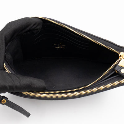 Double Zip Pochette Black Monogram Empreinte