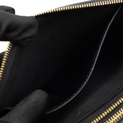 Double Zip Pochette Black Monogram Empreinte