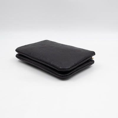 Double Zip Pochette Black Monogram Empreinte