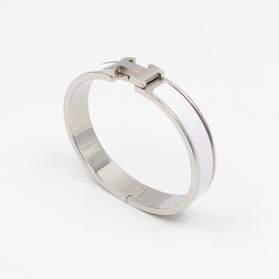 Clic H Bracelet GM White Silver