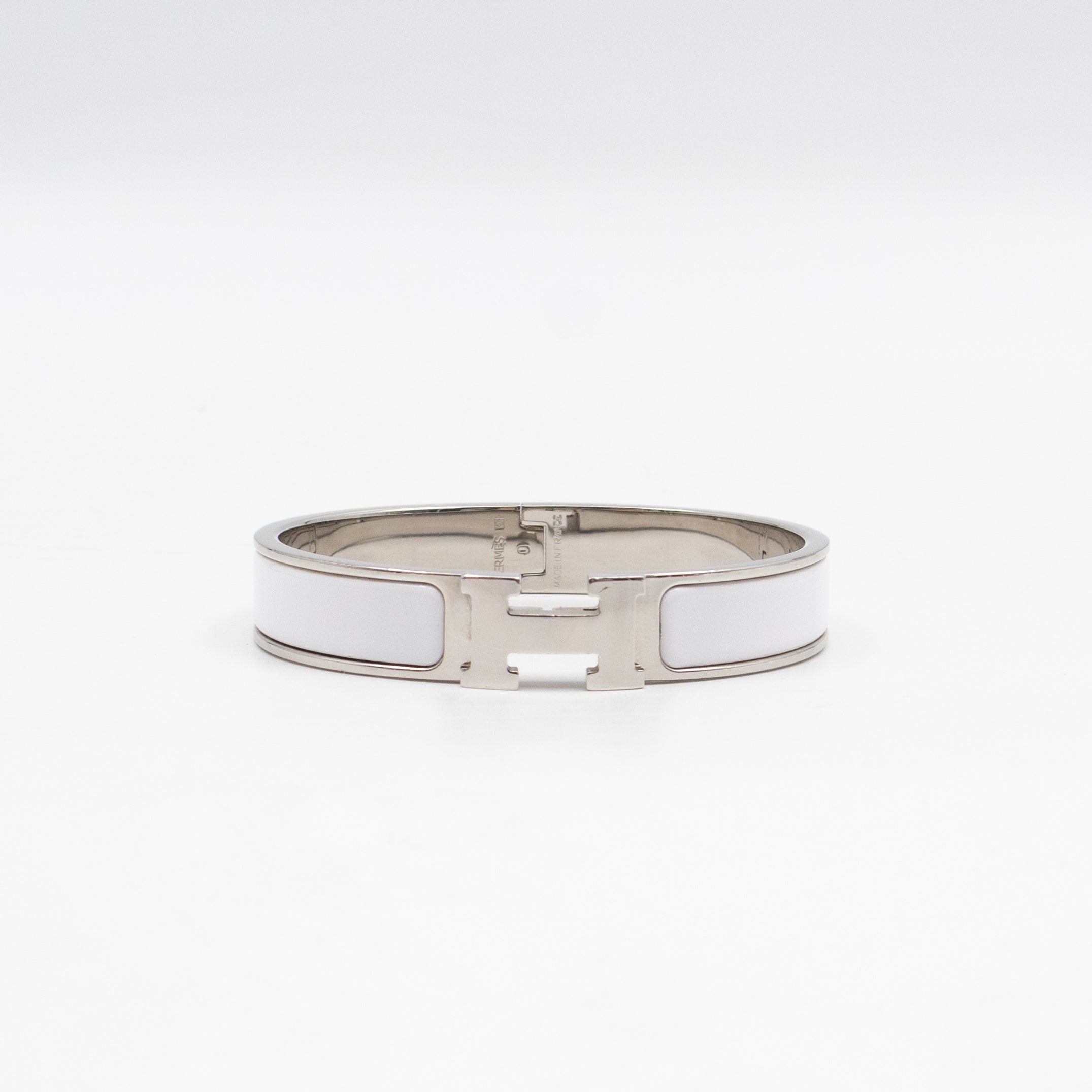 Clic H Bracelet GM White Silver