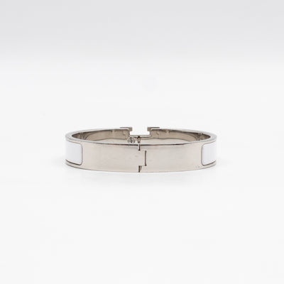 Clic H Bracelet GM White Silver