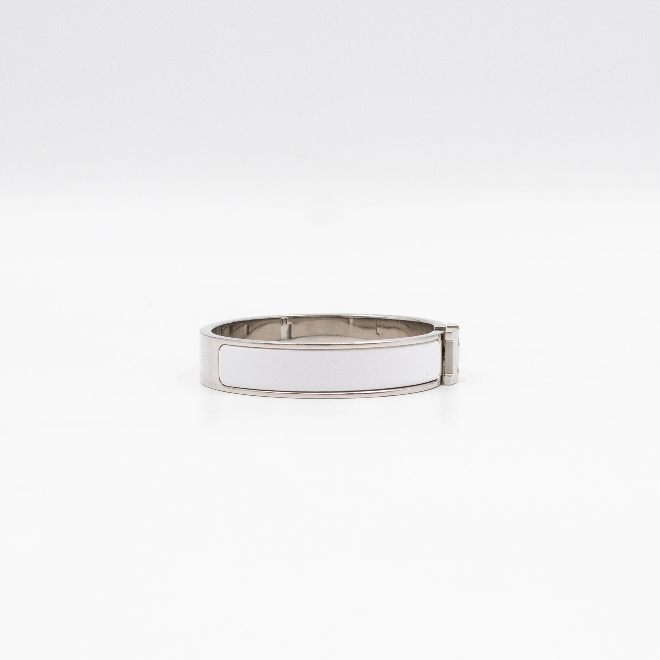 Clic H Bracelet GM White Silver