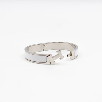 Clic H Bracelet GM White Silver