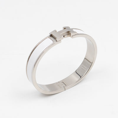 Clic H Bracelet GM White Silver