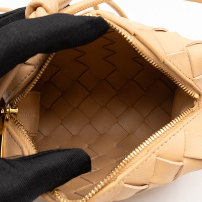 Candy Loop Bag Almond Intrecciato Leather