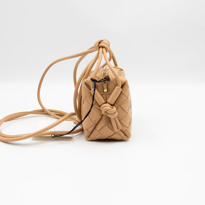 Candy Loop Bag Almond Intrecciato Leather