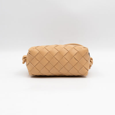 Candy Loop Bag Almond Intrecciato Leather