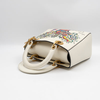 Lady Dior Medium Niki de Saint Phalle Off White Leather