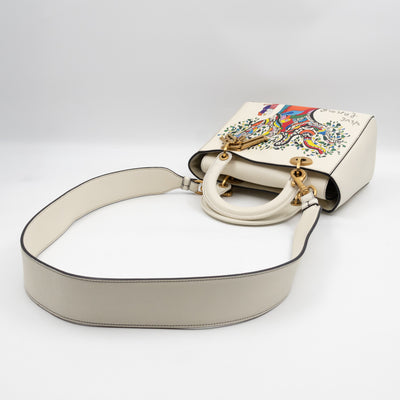 Lady Dior Medium Niki de Saint Phalle Off White Leather