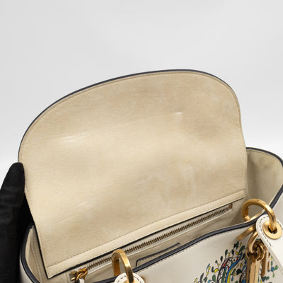 Lady Dior Medium Niki de Saint Phalle Off White Leather