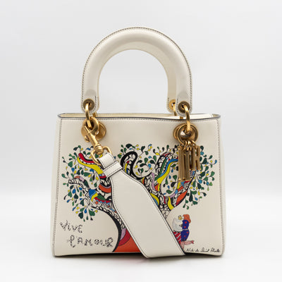 Lady Dior Medium Niki de Saint Phalle Off White Leather