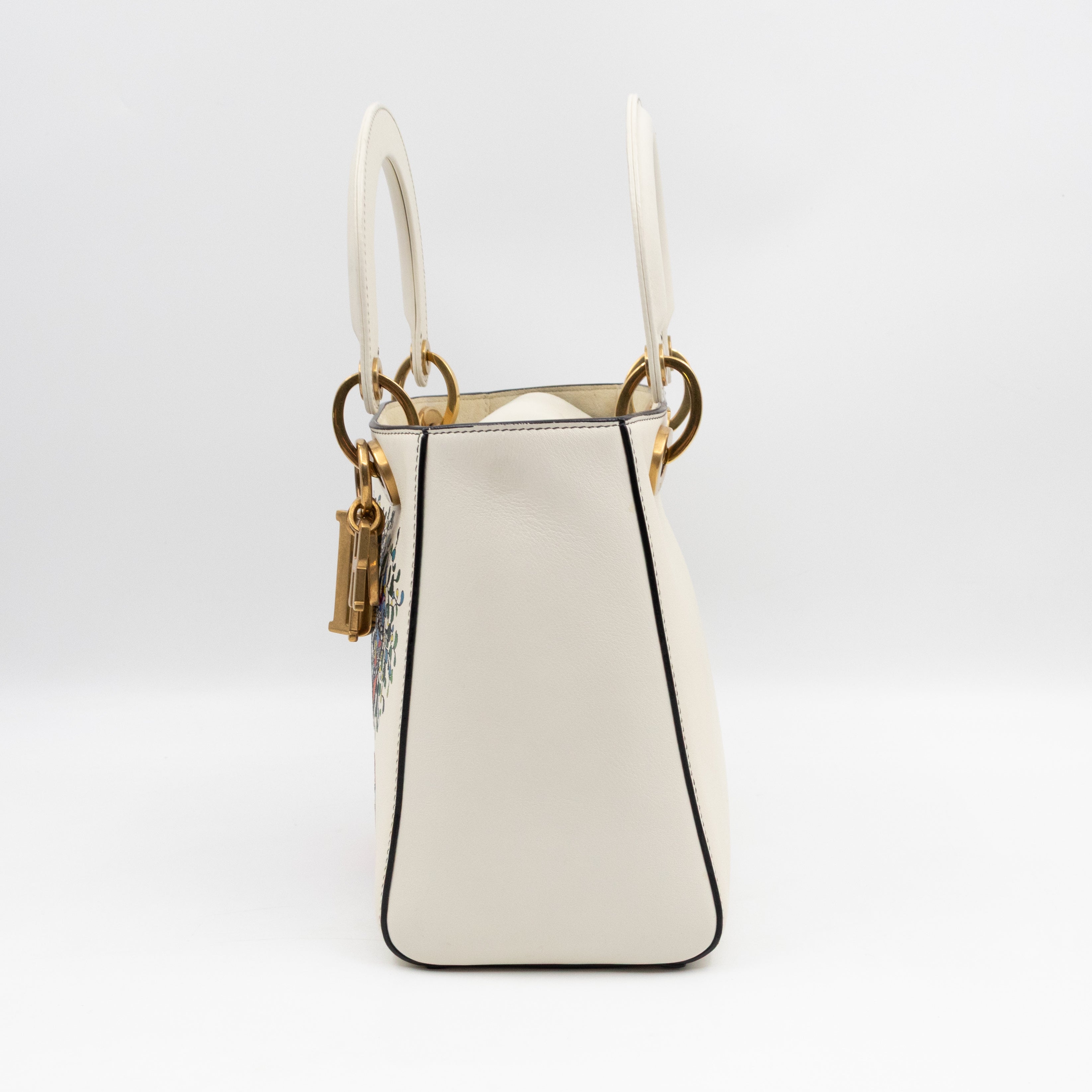 Lady Dior Medium Niki de Saint Phalle Off White Leather