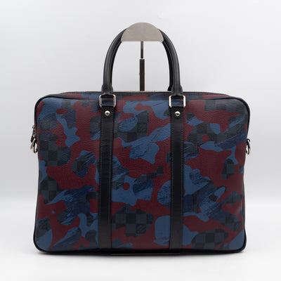 Porte Documents Voyage PM Briefcase Damier Cobalt Camouflage