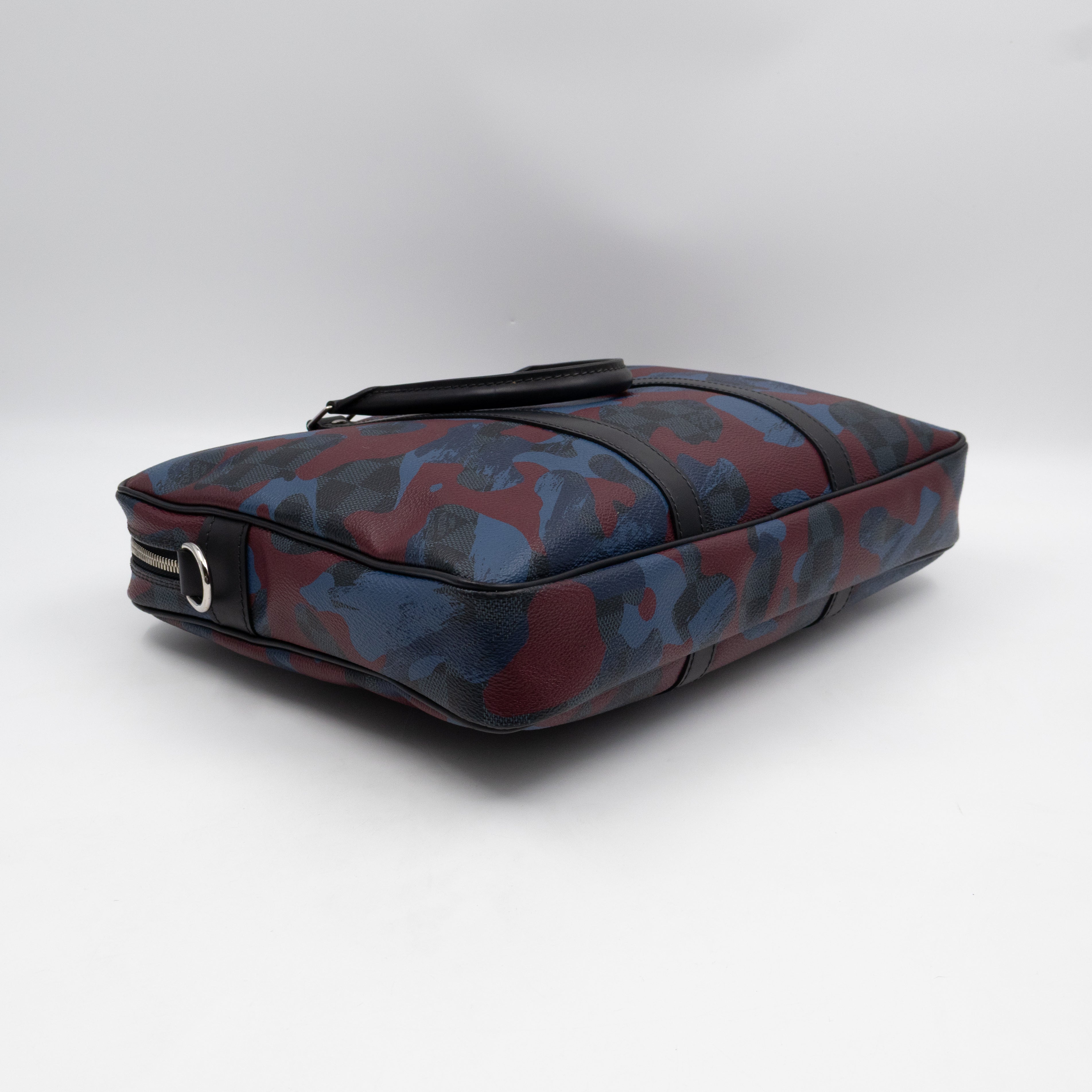 Porte Documents Voyage PM Briefcase Damier Cobalt Camouflage