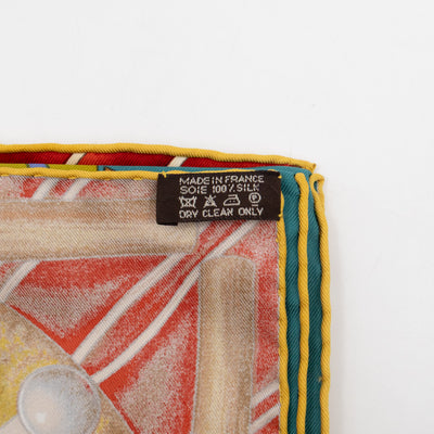 Silk Scarf 90 Cosmogonie Apache Green & Multicolor