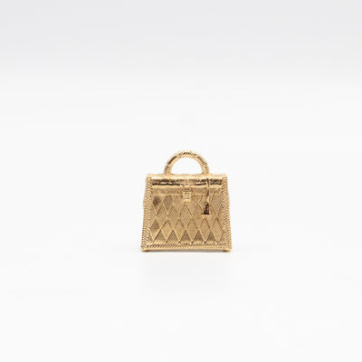 Curiosite Kelly Bag Charm Pendant Permabrass Plated Gold