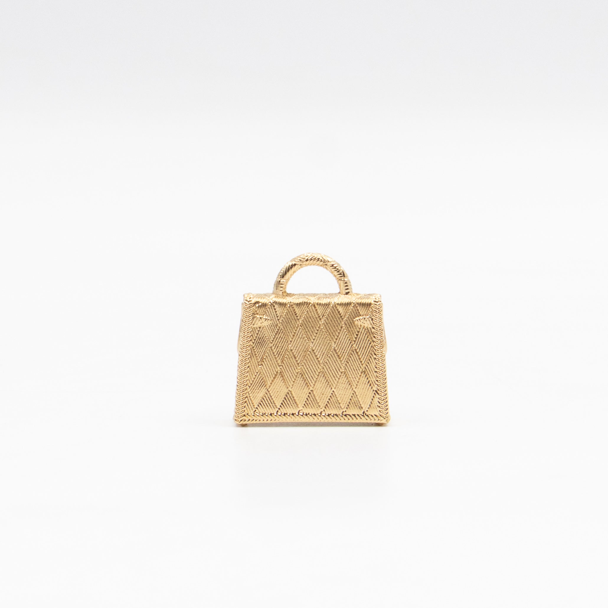 Curiosite Kelly Bag Charm Pendant Permabrass Plated Gold