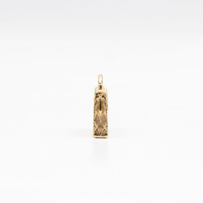 Curiosite Kelly Bag Charm Pendant Permabrass Plated Gold