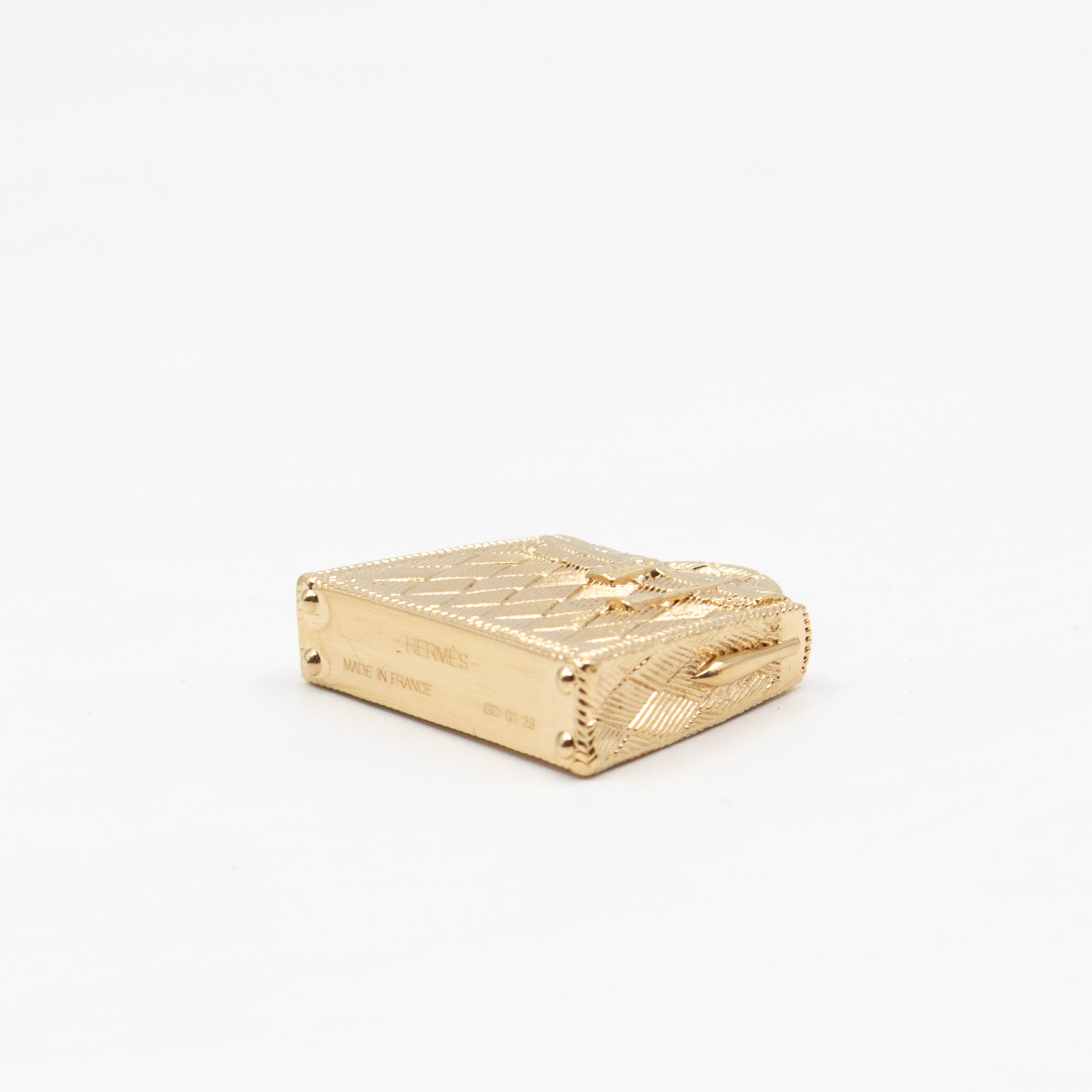 Curiosite Kelly Bag Charm Pendant Permabrass Plated Gold
