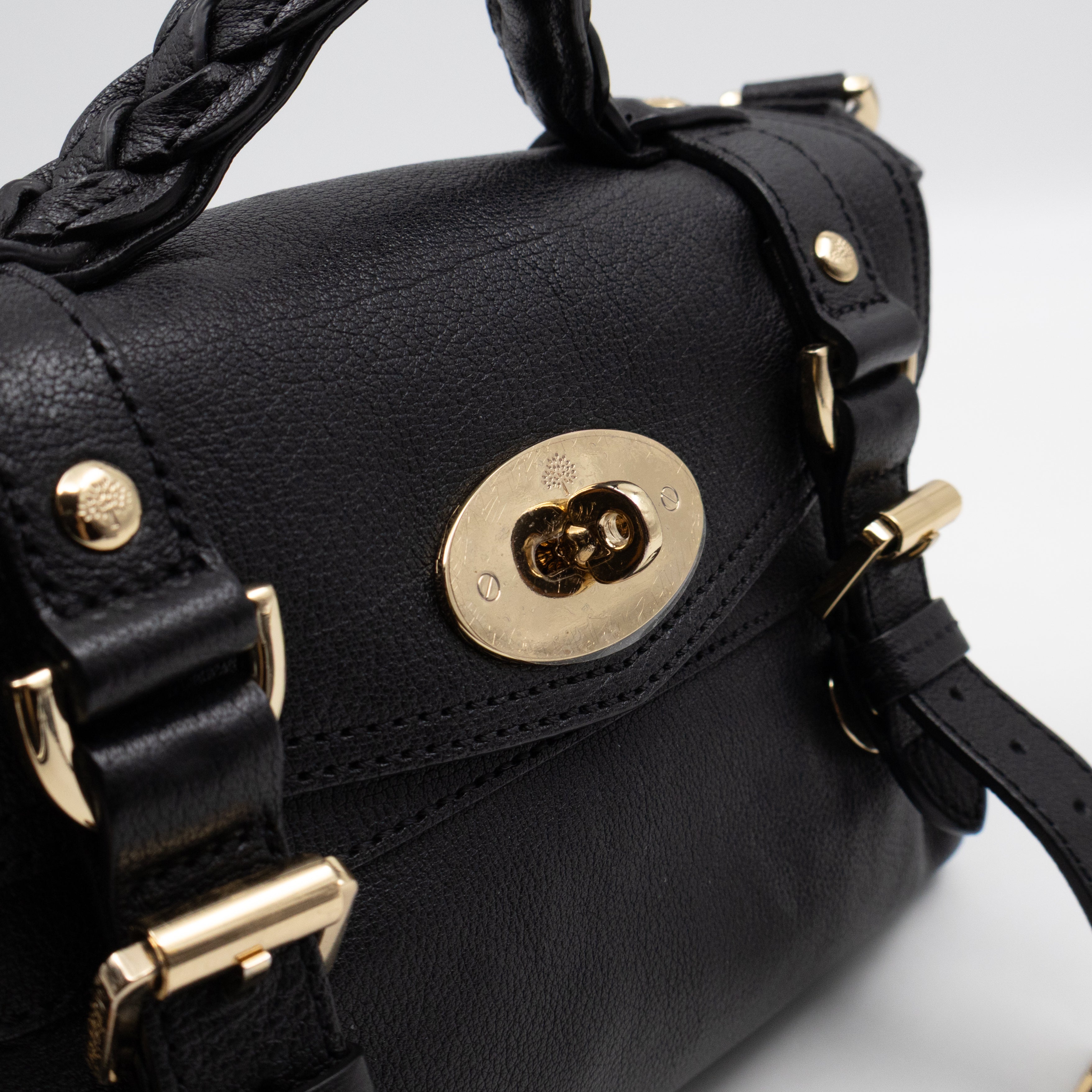 Mini Alexa Black Goatskin Leather