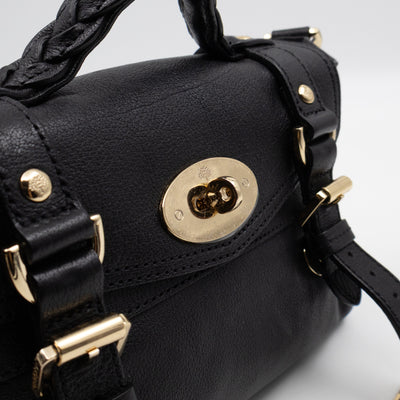 Mini Alexa Black Goatskin Leather