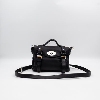 Mini Alexa Black Goatskin Leather
