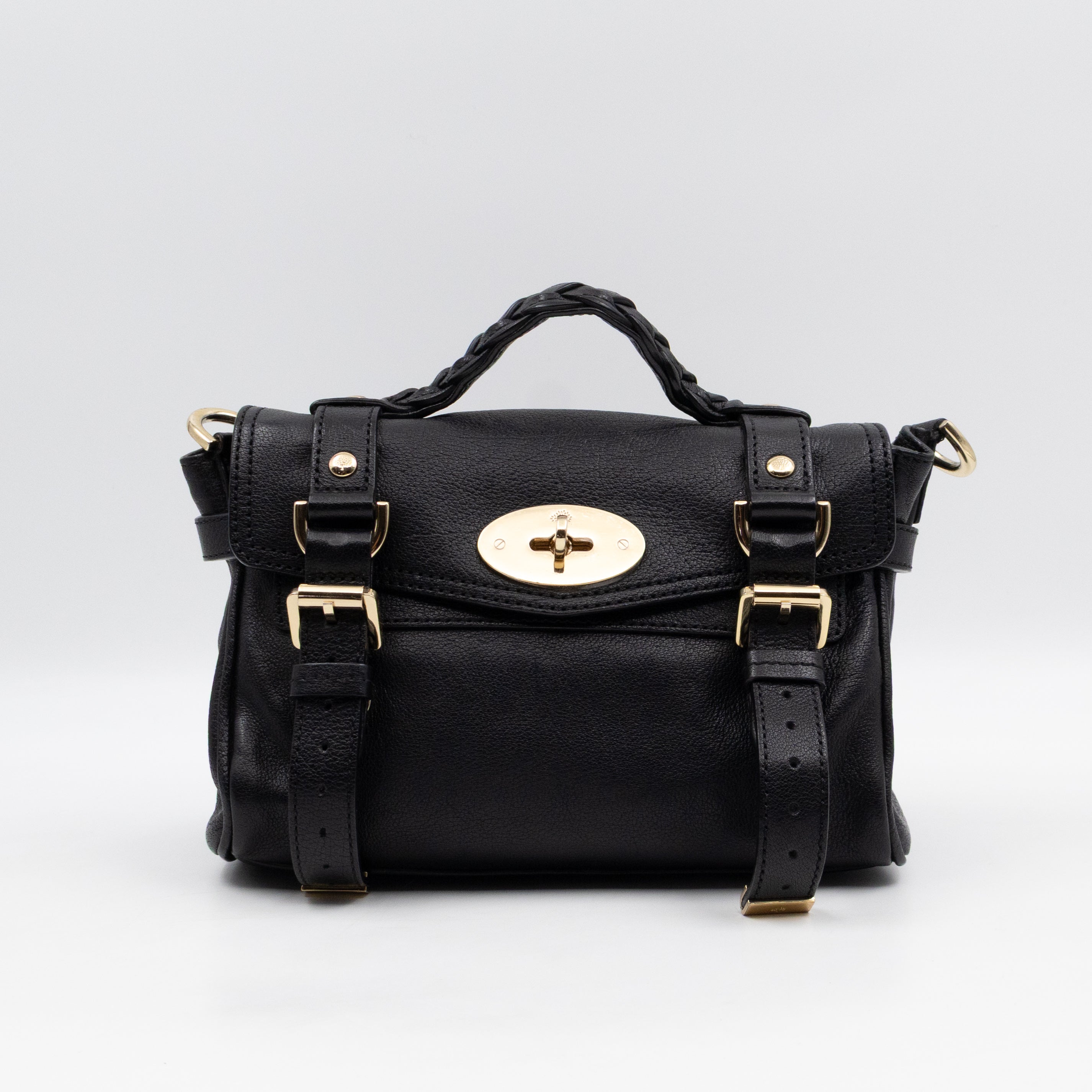 Mini Alexa Black Goatskin Leather