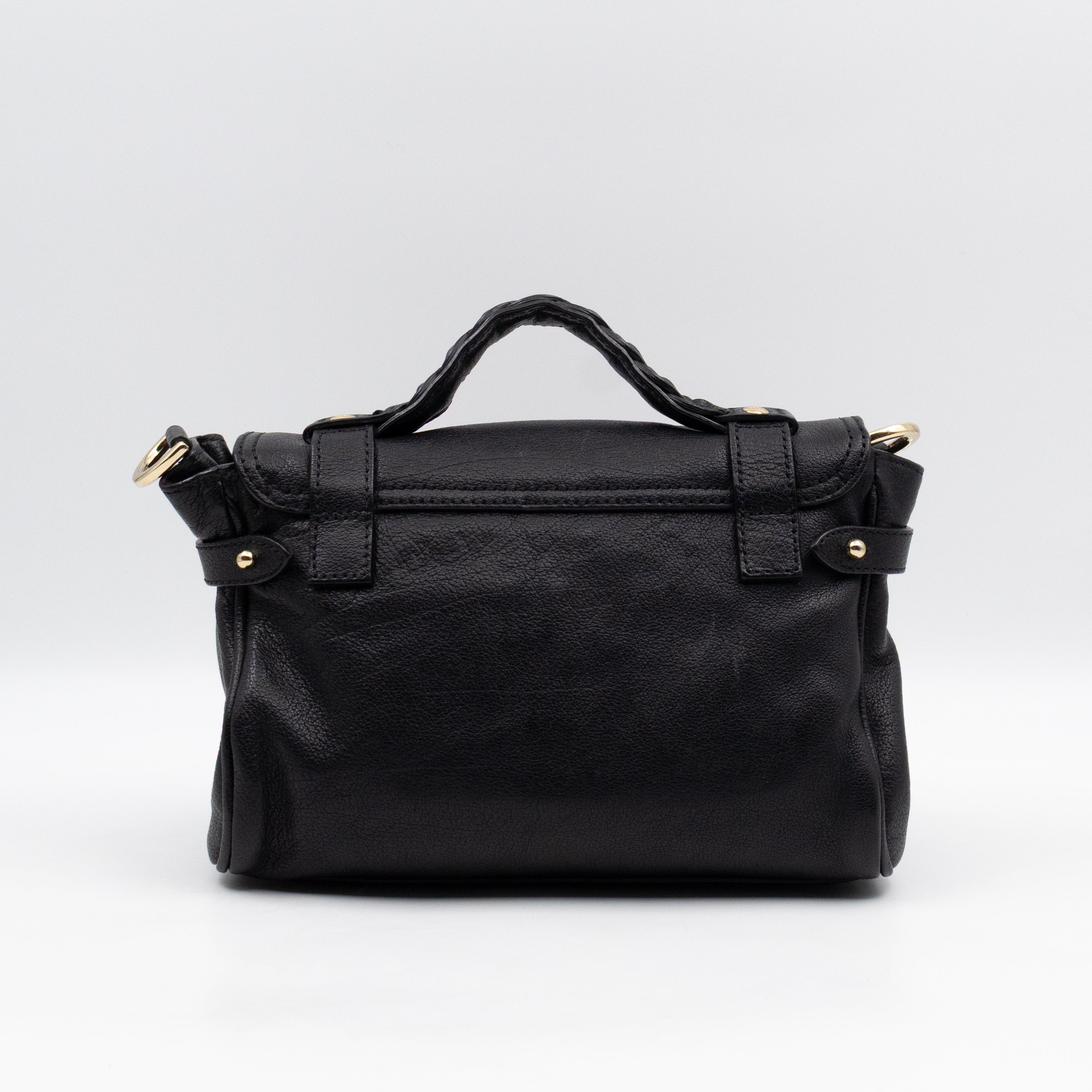 Mini Alexa Black Goatskin Leather