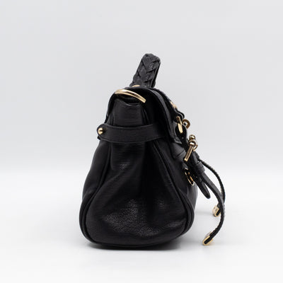 Mini Alexa Black Goatskin Leather
