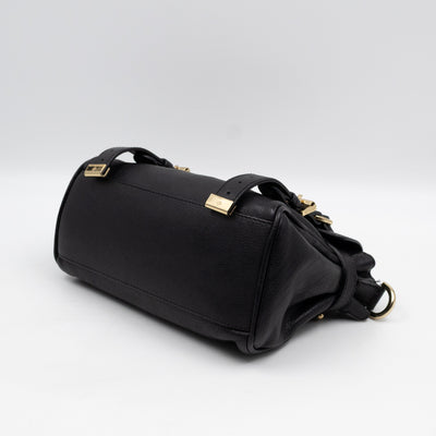 Mini Alexa Black Goatskin Leather