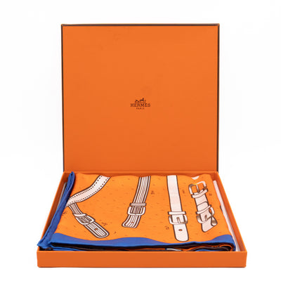 Silk Scarf 90 Harnais De Timon Orange