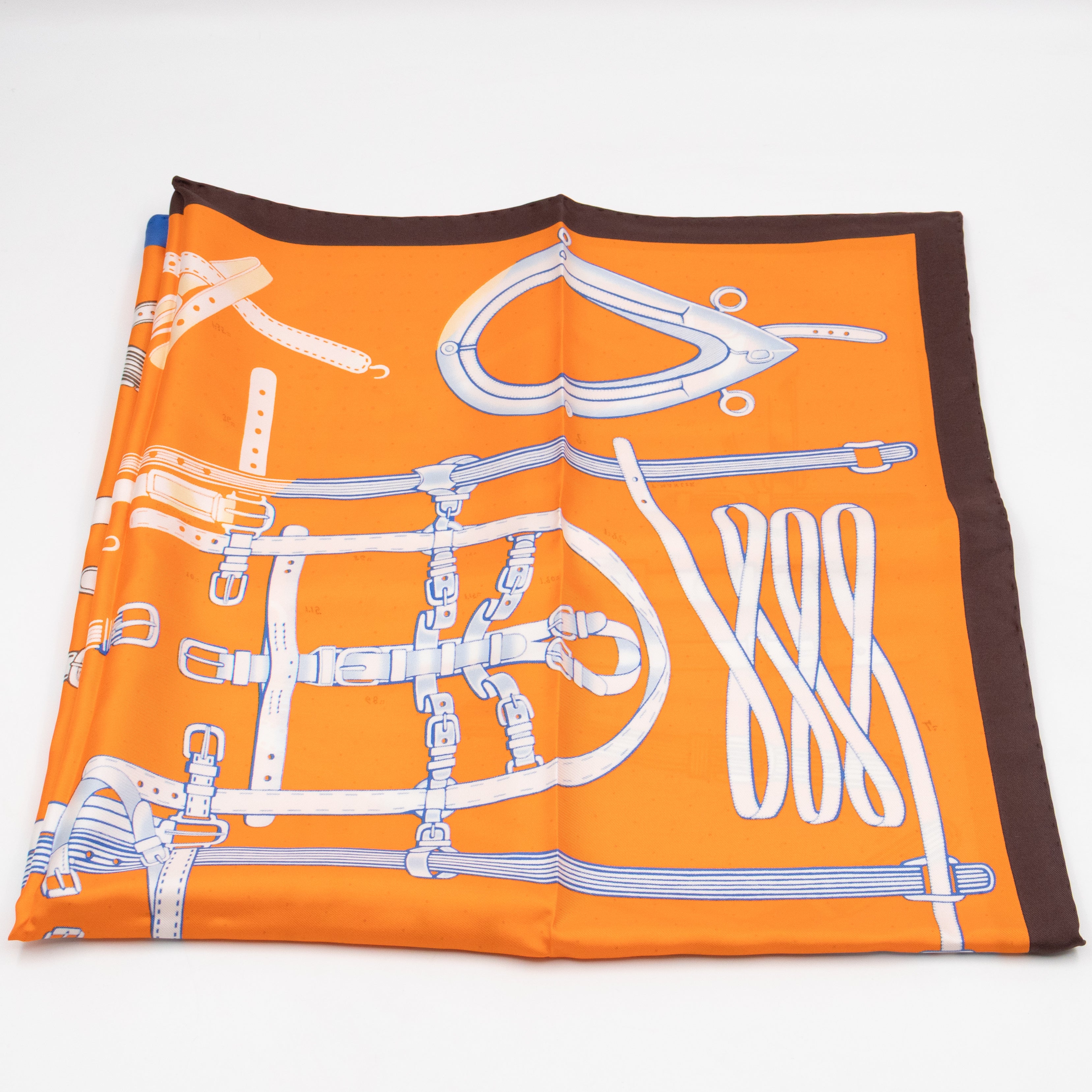 Silk Scarf 90 Harnais De Timon Orange