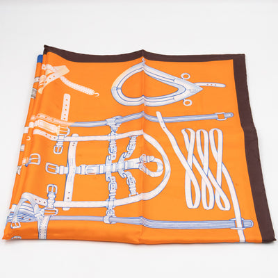 Silk Scarf 90 Harnais De Timon Orange