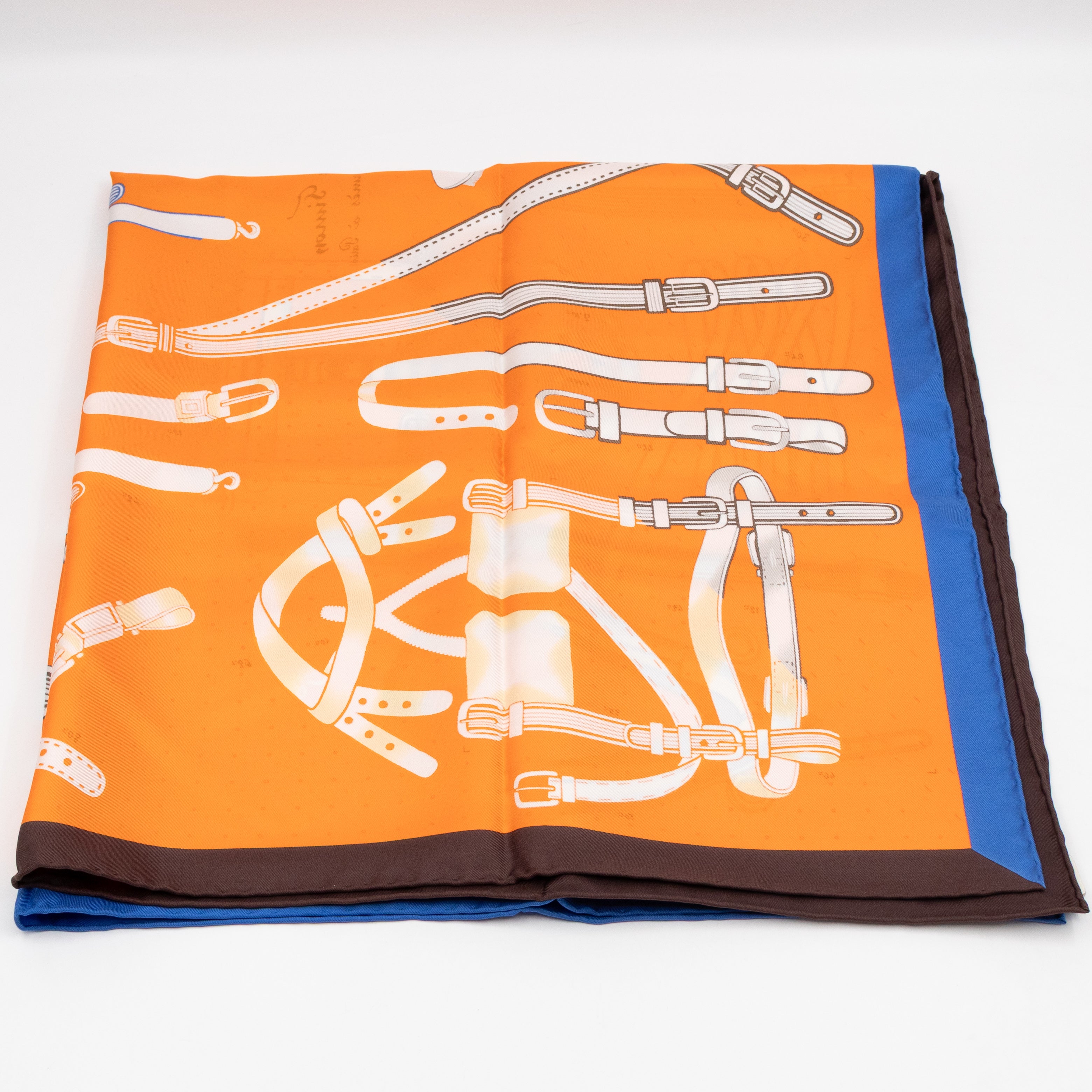 Silk Scarf 90 Harnais De Timon Orange