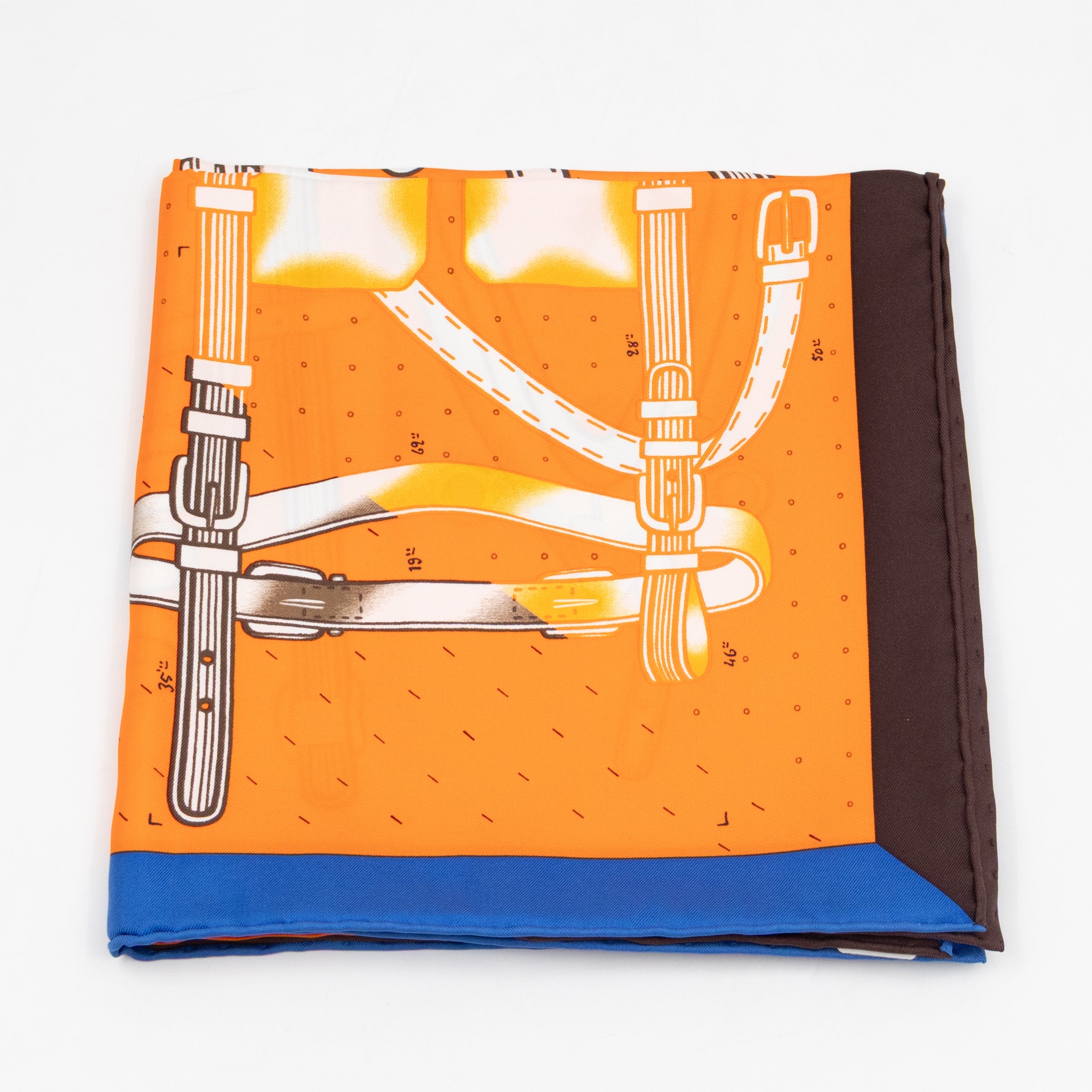 Silk Scarf 90 Harnais De Timon Orange