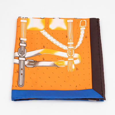 Silk Scarf 90 Harnais De Timon Orange
