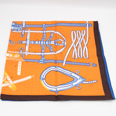 Silk Scarf 90 Harnais De Timon Orange
