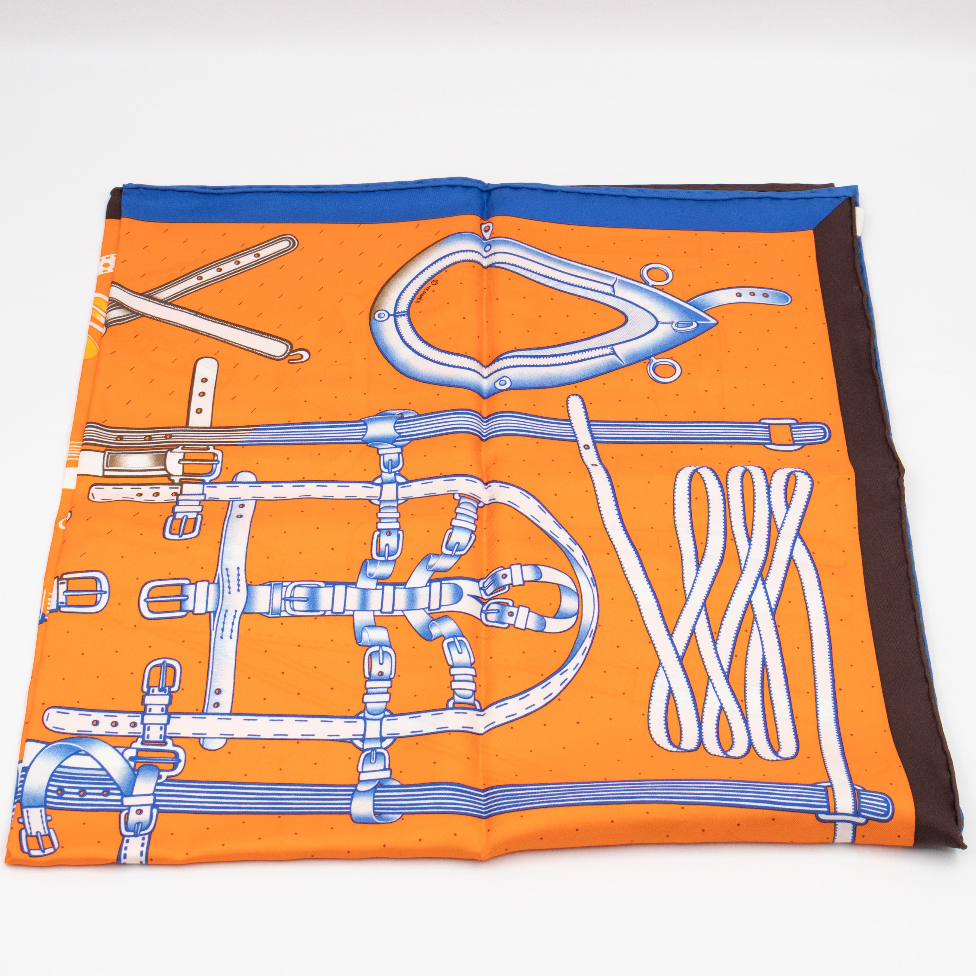 Silk Scarf 90 Harnais De Timon Orange