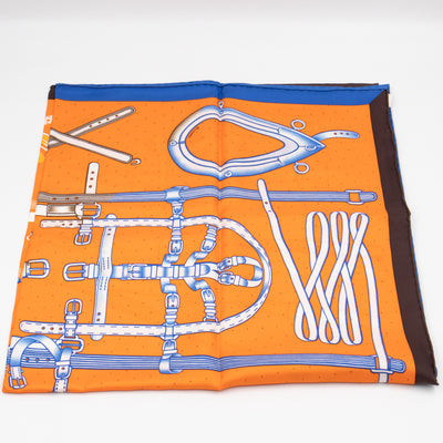 Silk Scarf 90 Harnais De Timon Orange