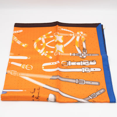 Silk Scarf 90 Harnais De Timon Orange
