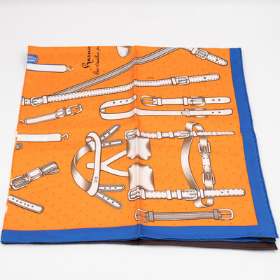 Silk Scarf 90 Harnais De Timon Orange