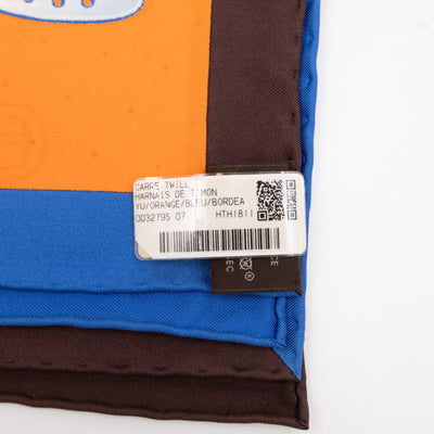 Silk Scarf 90 Harnais De Timon Orange