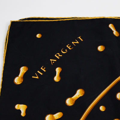 Silk Scarf 90 Vif Argent Black & Gold