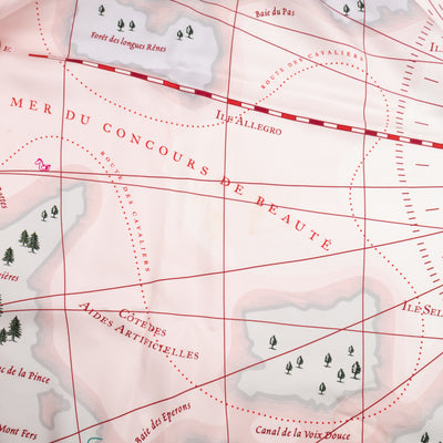 Carre Geant Silk Scarf 140 Planisphere d'un Monde Equestre Rose
