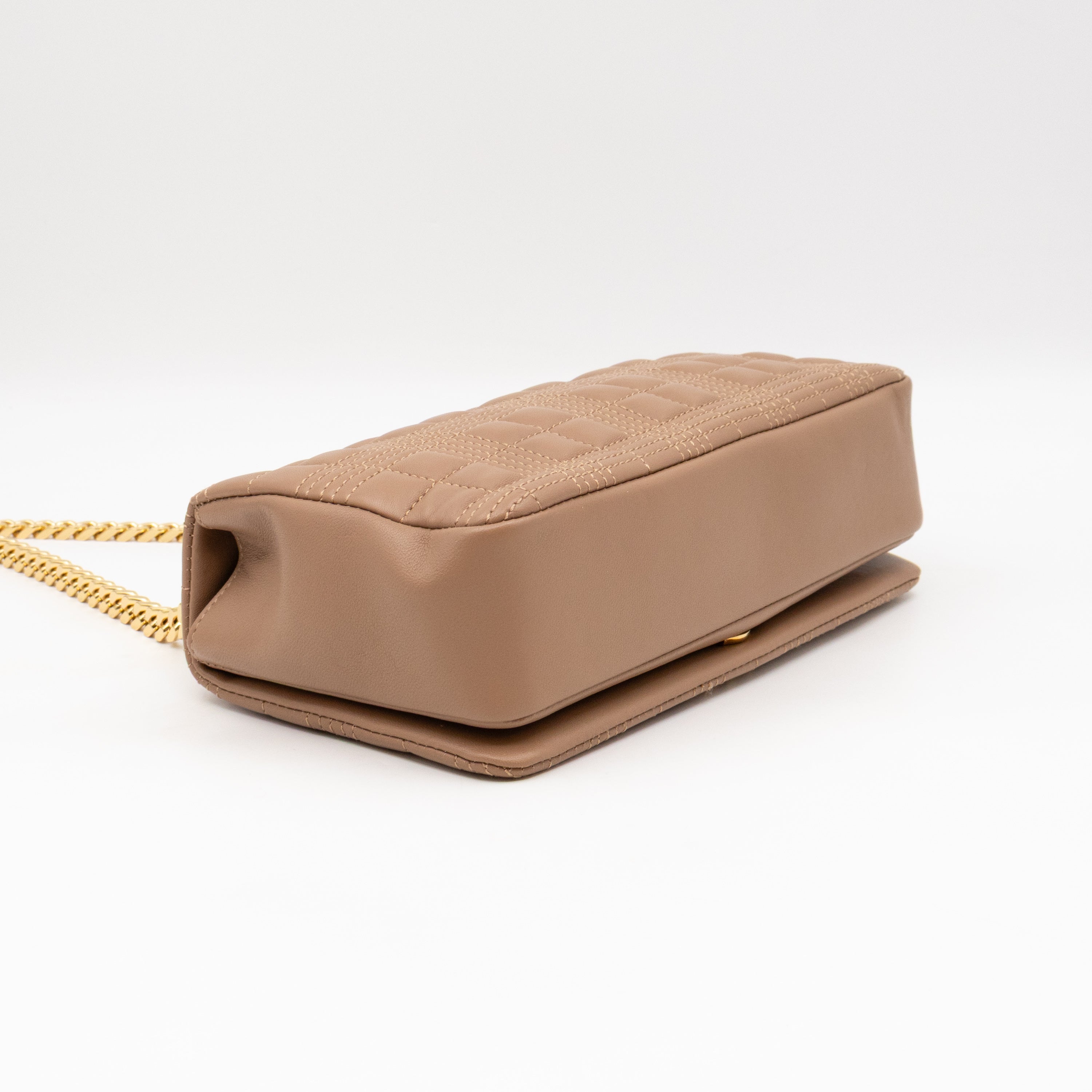 Small Lola Crossbody Bag Nude Quilted Leather