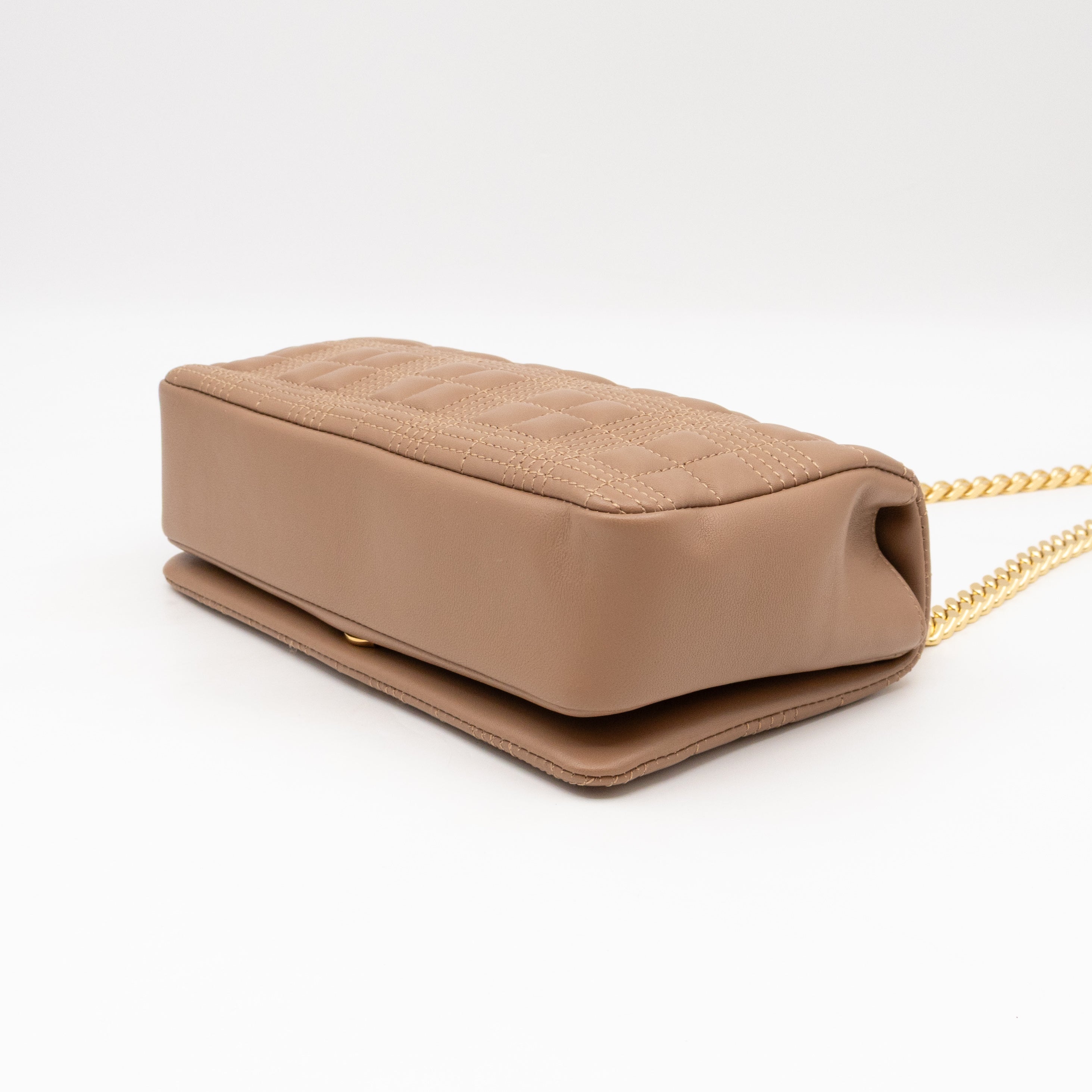 Small Lola Crossbody Bag Nude Quilted Leather