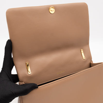 Small Lola Crossbody Bag Nude Quilted Leather